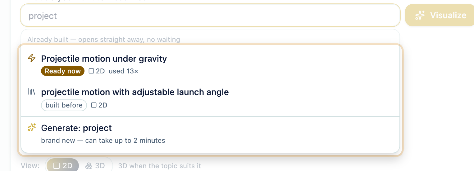 Suggestions under the topic box, with one marked “Ready now”